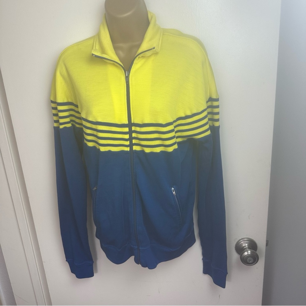 Jelenk By ASICS Made In Japan Yellow Blue Stripes Vintage 70’s Track Jacket S/M?